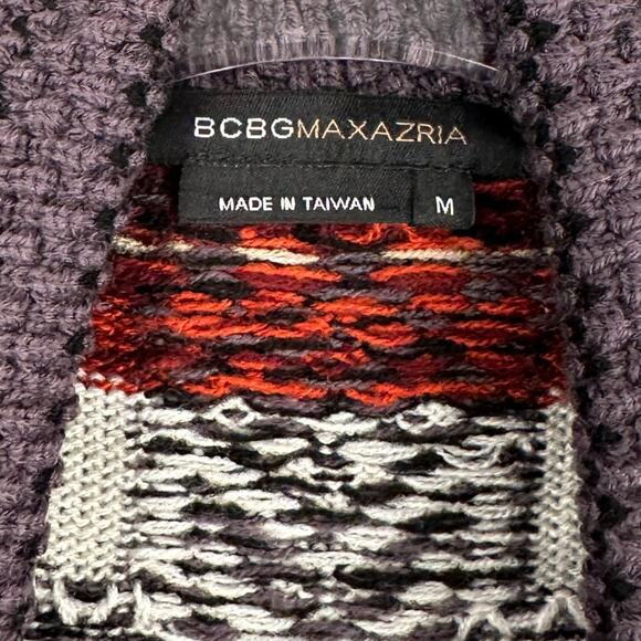 BCBGMAXAZRIA‎ Aztec Patterned Sleeveless Open Front Knit Cardigan Medium - Picture 4 of 8